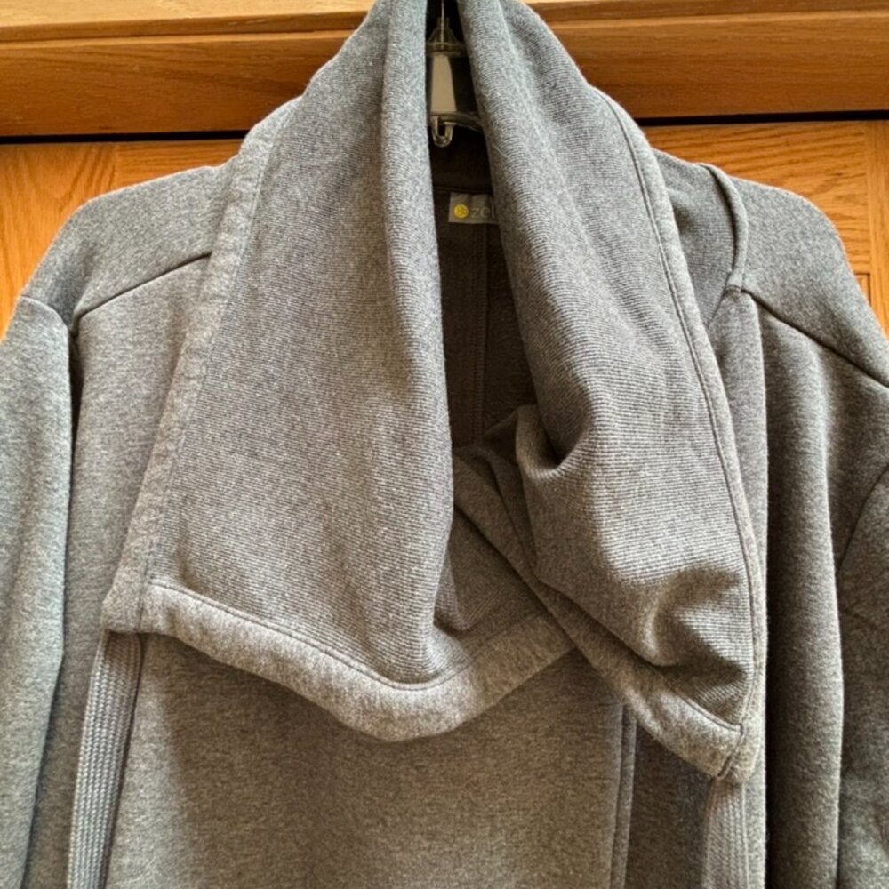 Zella Amazing Cozy Wrap Jacket Gray Medium Charcoal Heather 1X - Picture 3 of 7